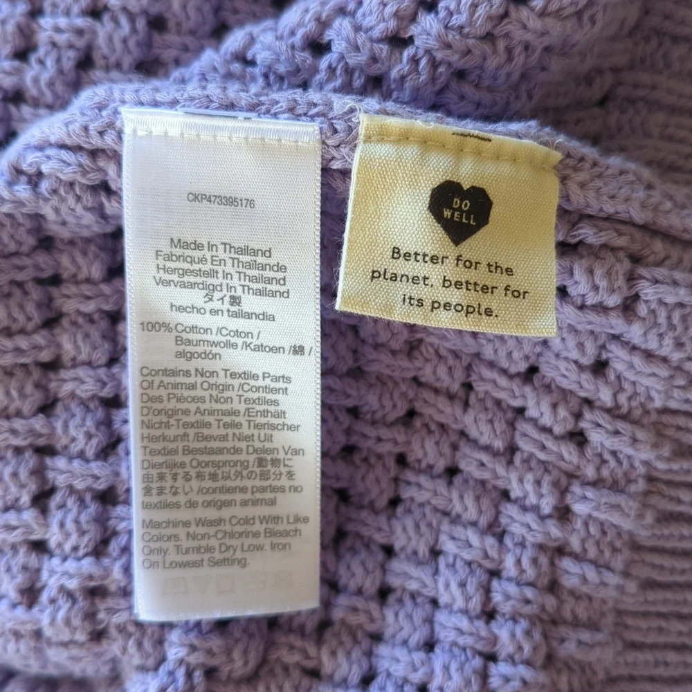 Madewell Lavender Open-Knit Button Cardigan - Picture 10 of 11